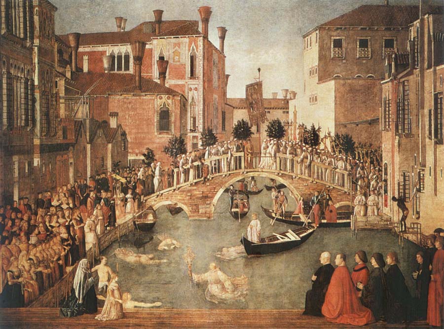 Gentile Bellini Miracle of the Cross on San Lorenzo Brdge,late 1500